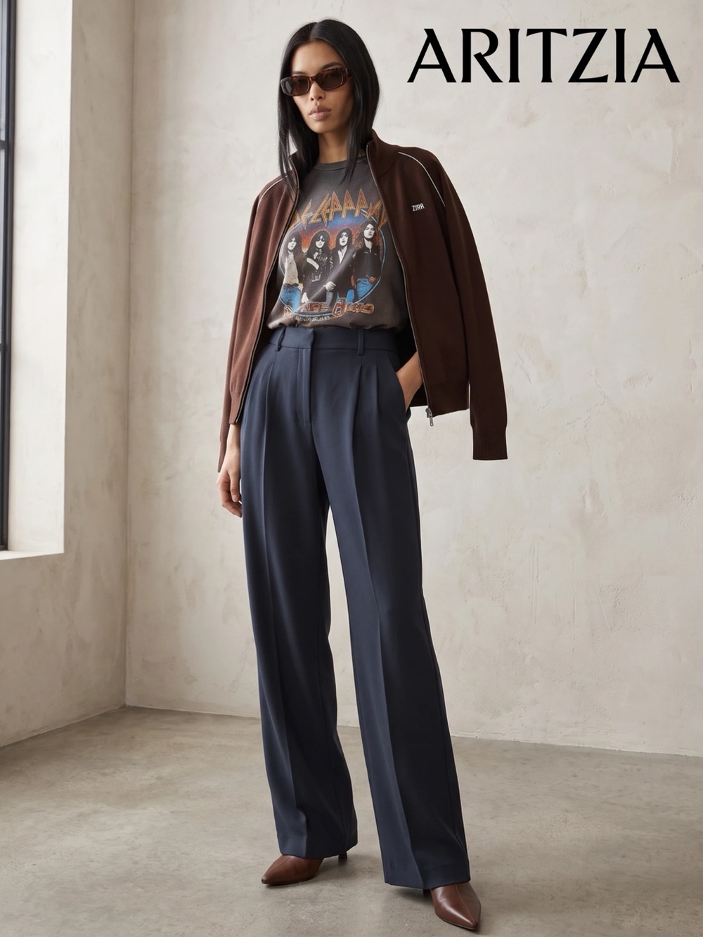 NWOT Aritzia The Effortless Pant™ - Crepette™ in Admiral Size 4 TALL